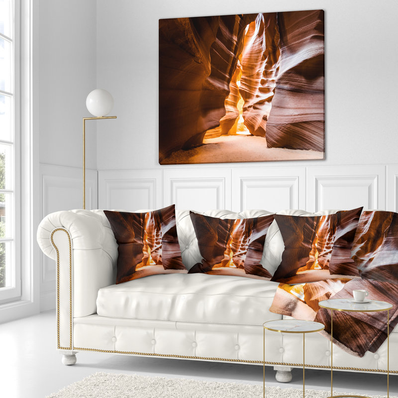 Coussin Antelope Canyon in Sunshine, 18 po x 18 po, Coussin décoratif
