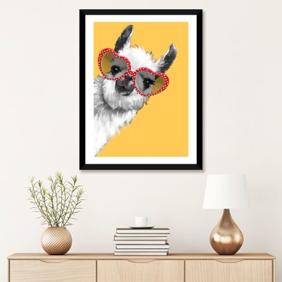 Art de llama mode avec verres à hipster