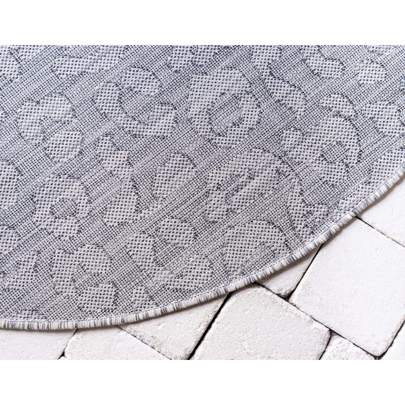 Outdoor Joyous Area Rug Stone Color, Round 4'
