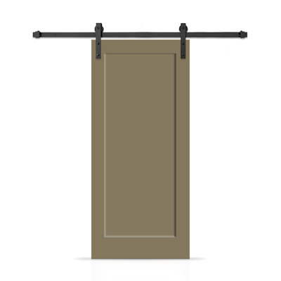 1 Panel Shaker Composite Modern Interior Sliding Barn Door with Hardware Kit