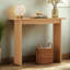 Console en bois massif de style moderne du milieu du siècle, table d'entrée, table d'appoint étroite pour salon ou couloir, finition naturelle