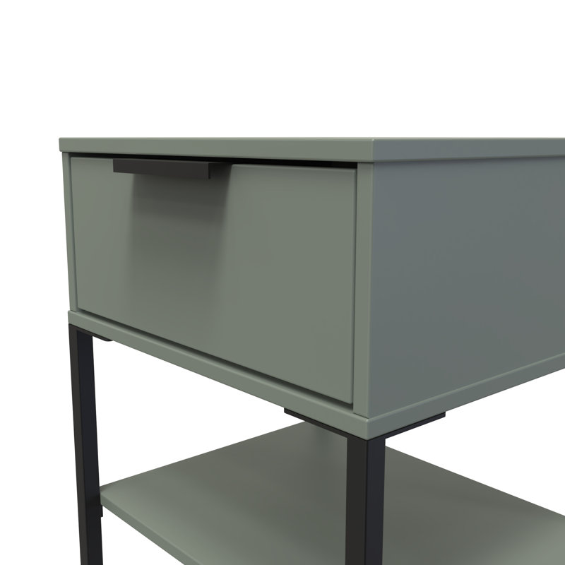 Bibek 58cm W Manufactured Wood Bedside Table, Reed Green