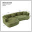 CanapÃ© d'angle modulaire moderne incurvÃ© de 110,5 po avec coussins dÃ©coratifs, canapÃ© rembourrÃ© Ã  assise profonde 4 places pour le salon-1949194140