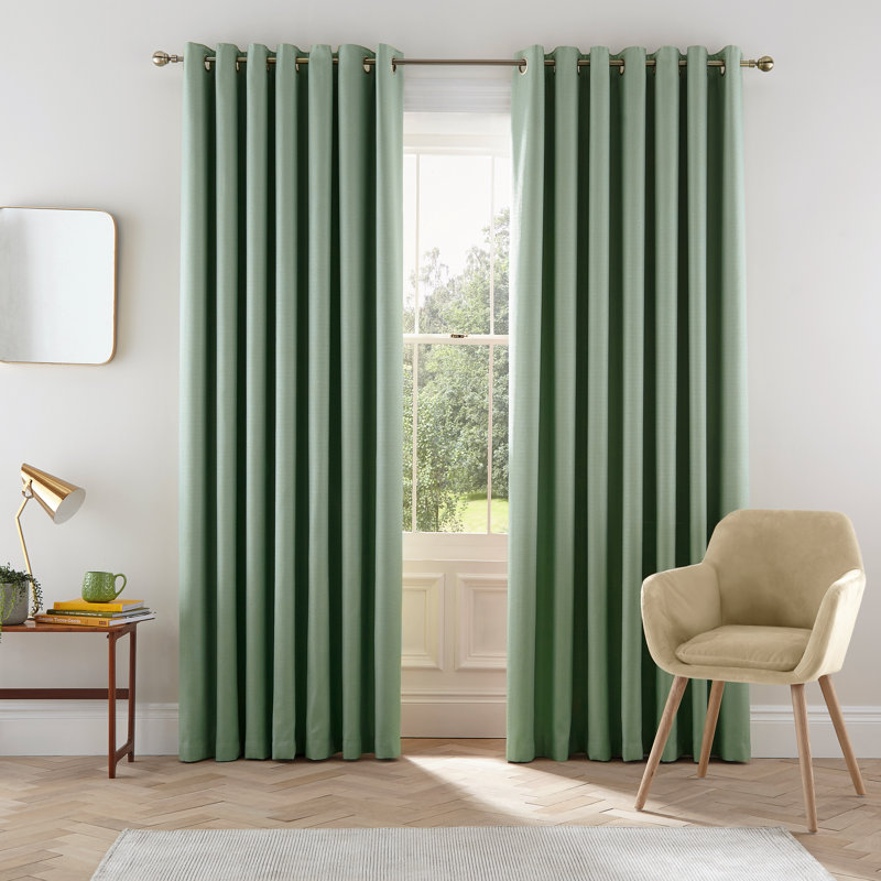 Eden Lined Curtains, Sage, 228cm Width x 228cm Drop