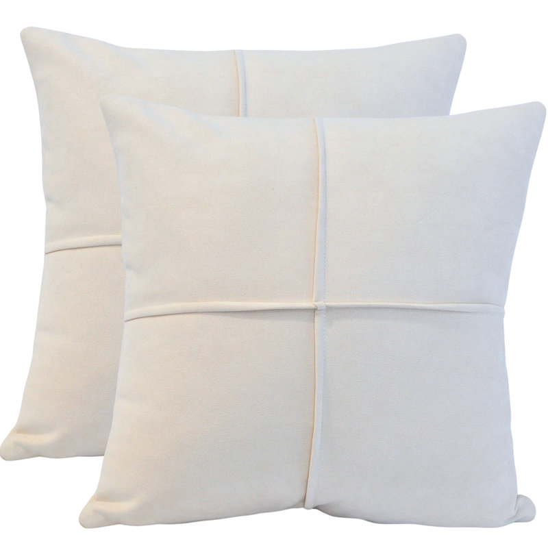 Coussin décoratif en micro suède, coussin en faux suède (paquet de 2), H 20 po x l 20 po, Polyester, Gris