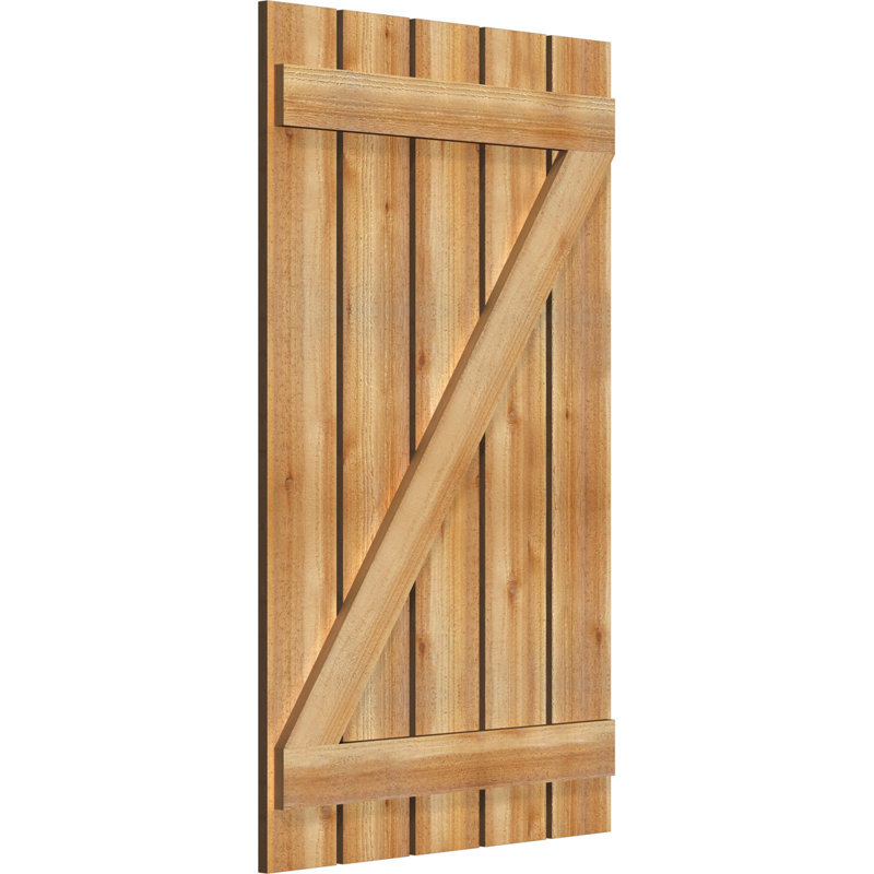 Volets espacés de 5 3/8 po avec barre en Z, cèdre rouge de l'Ouest TimberCraft (par paire), 28 7/8 po, 48 po