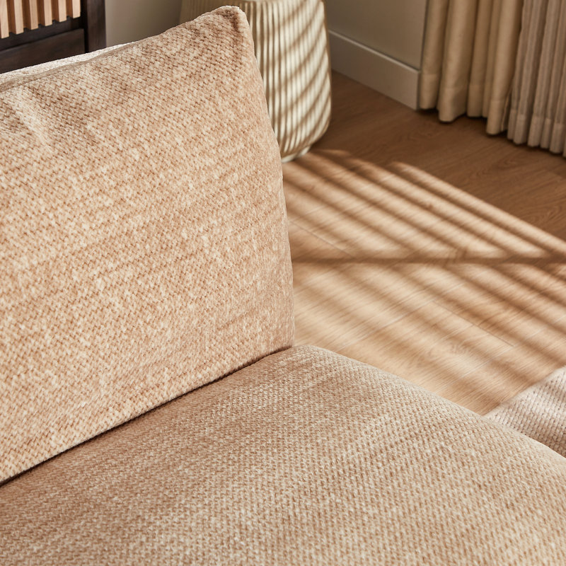 Full Compression Armless Chair, Cream Corduroy