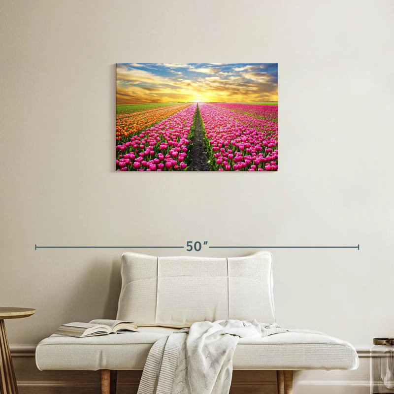 Champ de tulipes, H 20 po x l 30 po