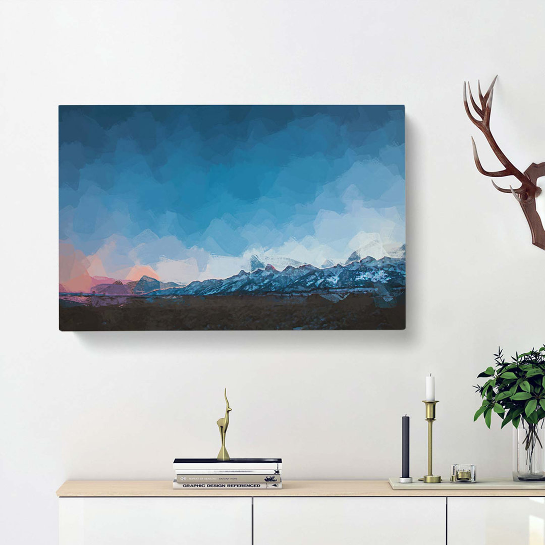 Mountains In Grand Teton In Abstract - Wrapped Canvas