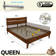 Acacia Aurora Premium Solid Wood Platform Bed Frame and High Headboard, King Bed Frame with Headboard Included, Mid Century Modern Bed with 5 years Warranty