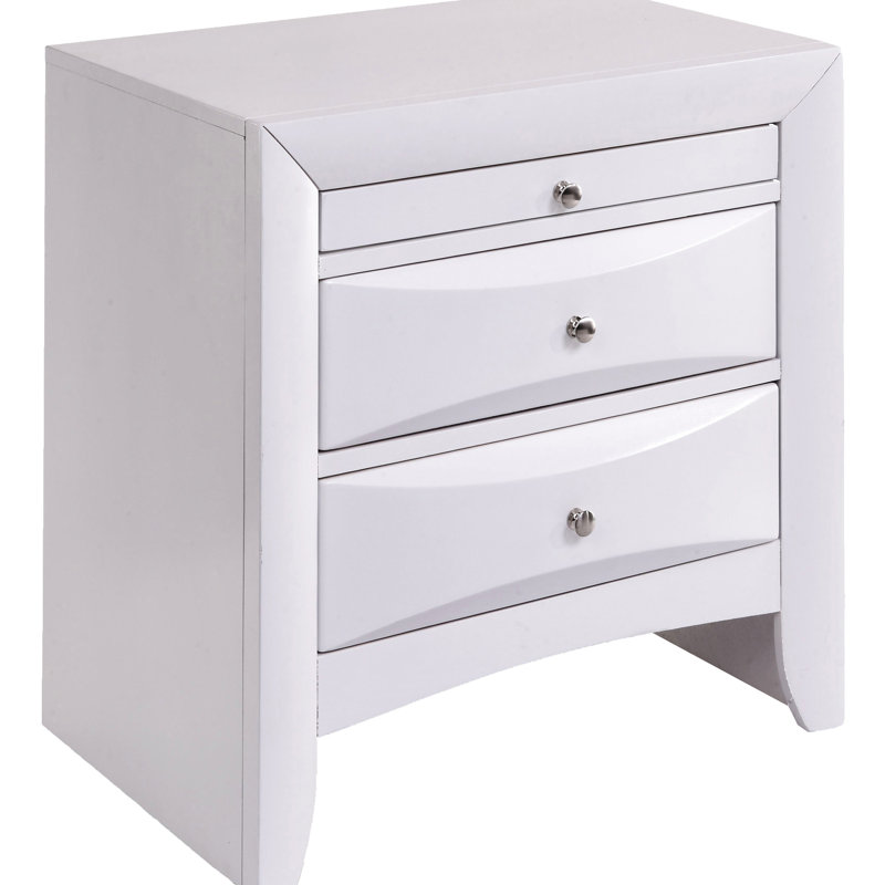2 tables de chevet en blanc - Rendez-vous dans la chambre à coucher avec 2 tiroirs pour un espace fonctionnel