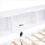 Petite chambre d'amis Lit simple avec lit plateforme en bois massif blanc cassé avec armoires de rangement gigogne et ports USB