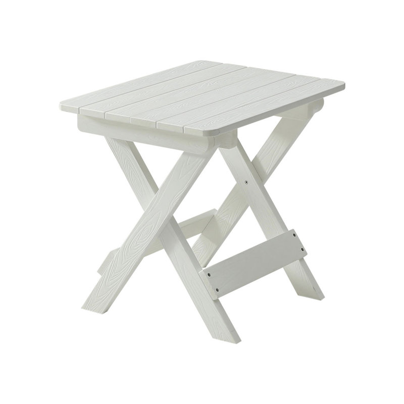 Foldable small table and chairs set with 2 chairs and rectangular table, White