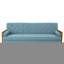 Canapé de salon bleu style Mid-Century en tissu, 80,5 cm (H) x 181 cm (L) x 77,5 cm (P), élégant avec pieds évasés, 77,5 cm (P) x 80,5 cm (H), mobilier luxueux