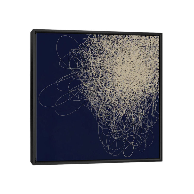 Albree Modern String Cluster, impression sur toile, H 18 po x l 18 po x P 1,5 po, Toile avec cadre noir, Pas de tapis