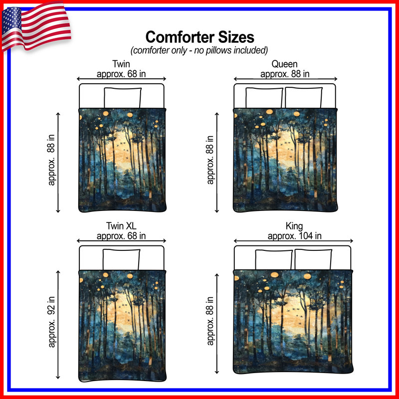 Abstract Forest Moonlight Comforter, King