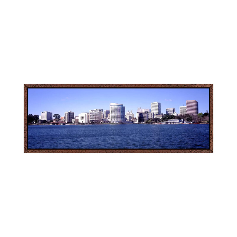 Skyscrapers in a lake, Lake Merritt, Oakland, California, USA 1 Piece Panoramic Wall Art on Canvas, 182.88 cm H x 60.96 cm W