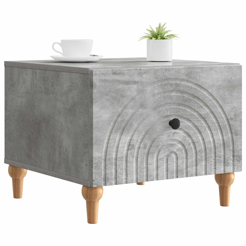 Coffee Table with Storage, 40cm H x 50cm L x 49cm W, Concrete Grey