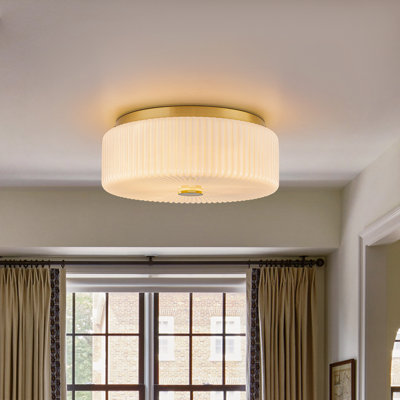 3-light Glass Flush Mount