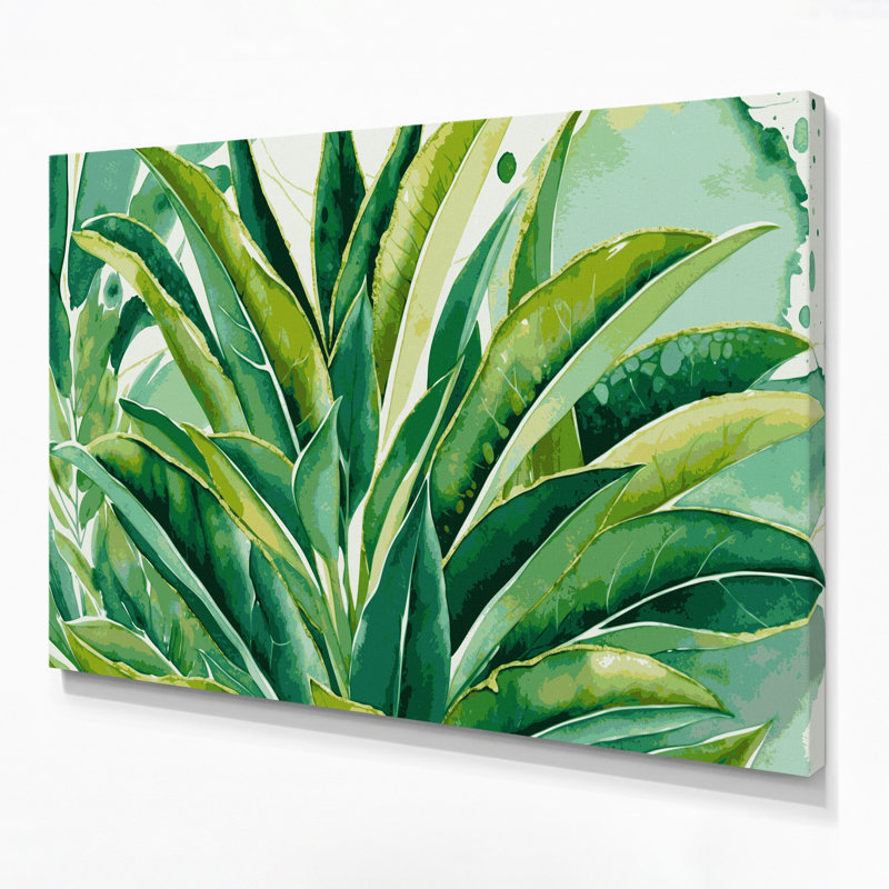Art mural sur toile Botanical Jade, H 11 po x l 14 po