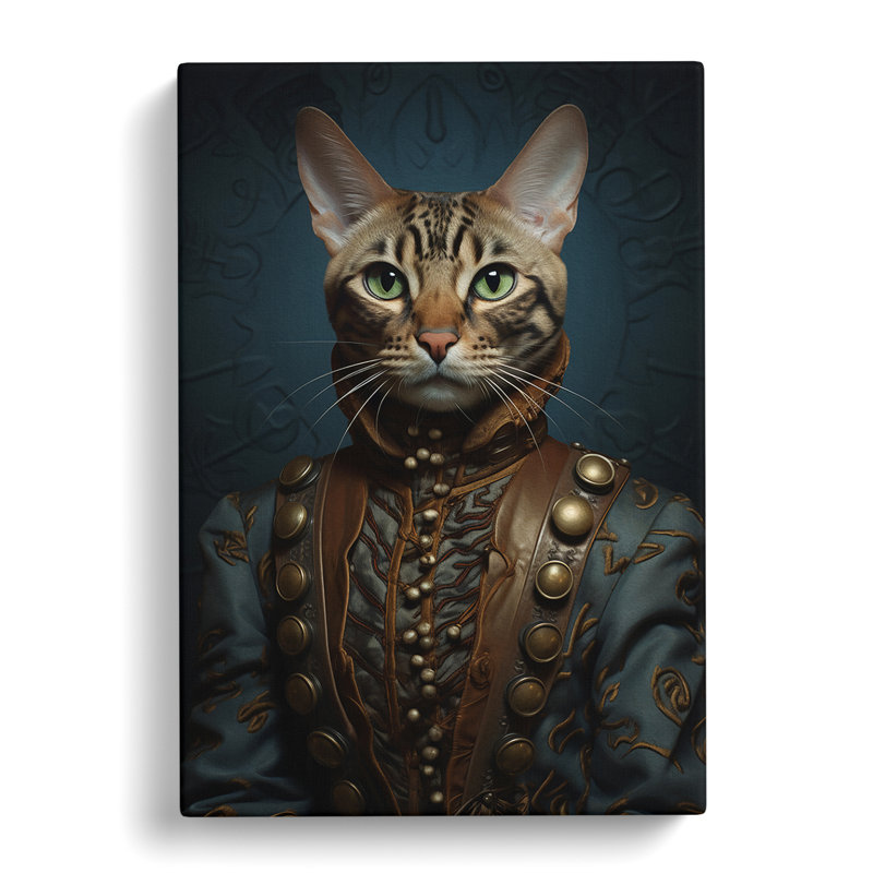 Bengal Cat Surrealism No.3 - Wrapped Canvas, 50cm H x 35cm W x 3cm D
