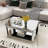 Mirror Coffee Table with Glass Top