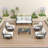 Ithnan Aluminum Silver Gray Outdoor Seating Group with Cushions-145957319