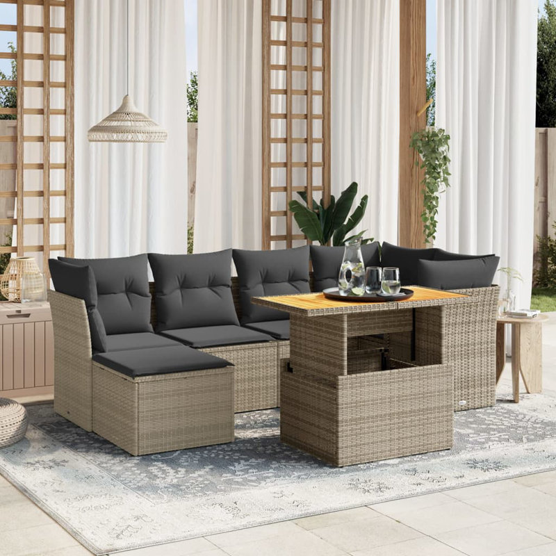 Ensemble de canapé de jardin avec coussins Vidaxl, Gris, Gris
