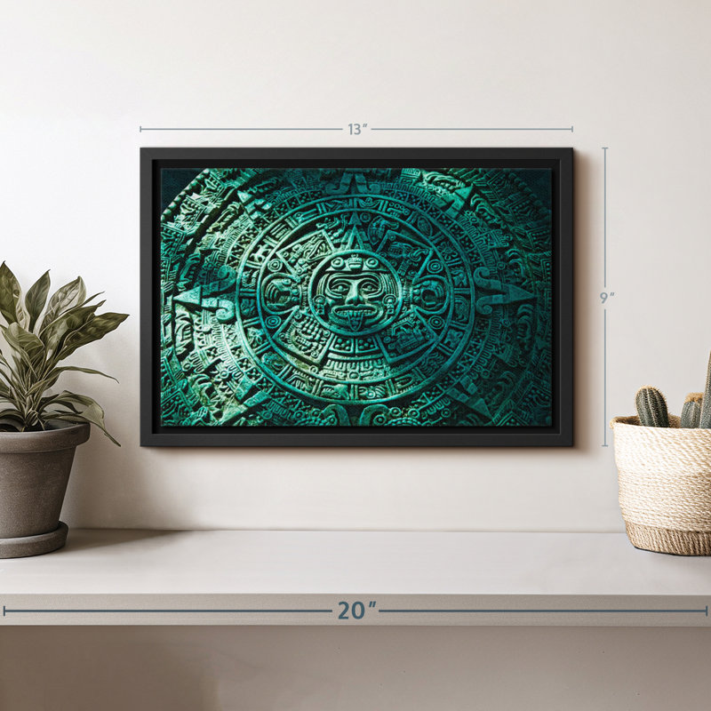 Éléments décoratifs "Art mural aztèque vert en pierre", H 9 po x l 13 po