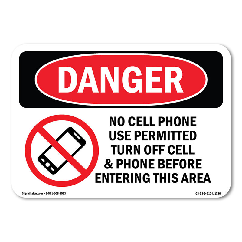 Aucun autocollant de téléphone cellulaire dans la zone 10 po x 7 po