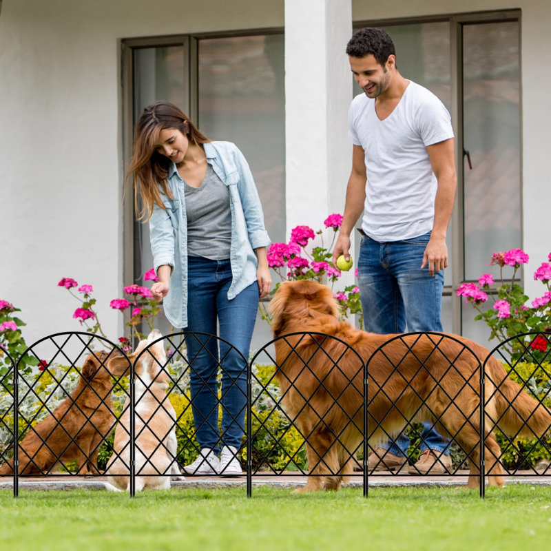 61cm H x 33cm W, Decorative Metal Garden Fence, No Dig Border Fence for Flower Beds, Yard and Dog Barrier, 25