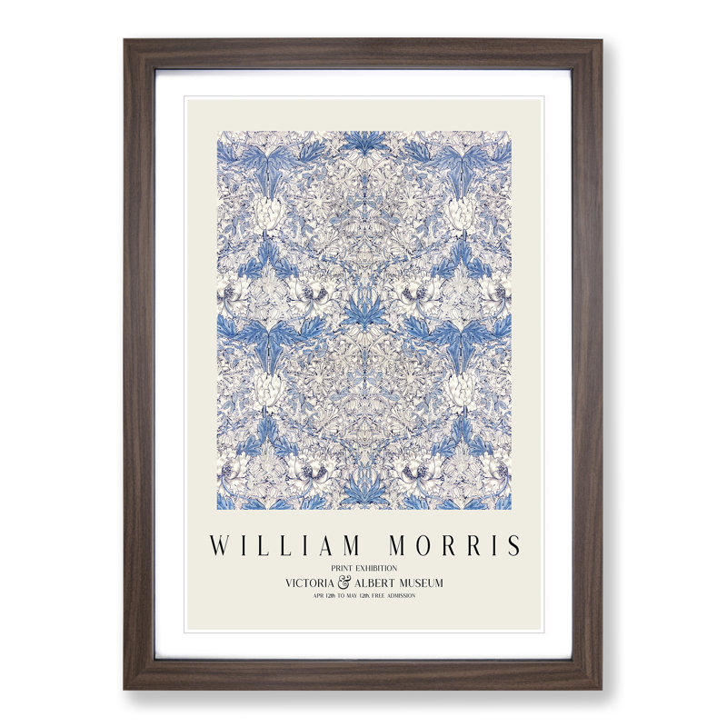 Honeysuckle Vol.1 by William Morris - Picture Frame Painting, 48cm H x 36cm W x 2cm D, Walnut Framed