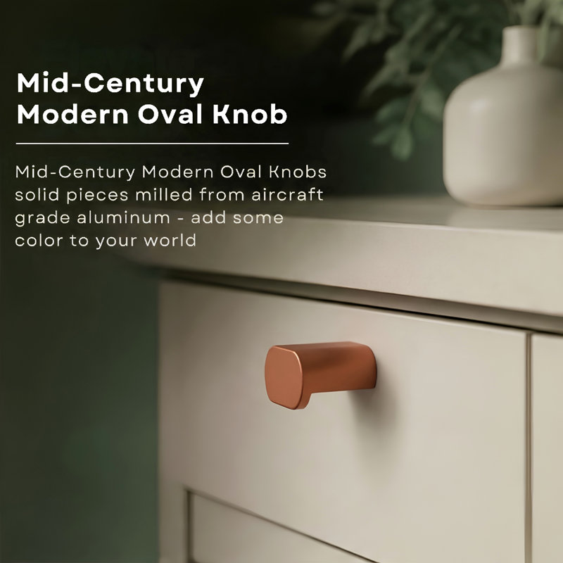 1.75" Oval Knob, Copper (Brown)