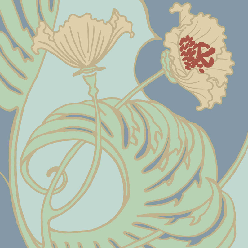 Poppy Flourish II, H 36 po x l 36 po