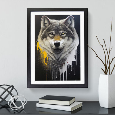 Splashed Wolf No.2 - Framed Print