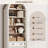 69.7" Farmhouse Arched Bookshelf with Open Display Shelves, 7 Tier Modern Bookcase with 2 Spacious Drawers and Cabinet-1044323866