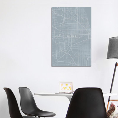 Chicago City Map - Wrapped Canvas Print