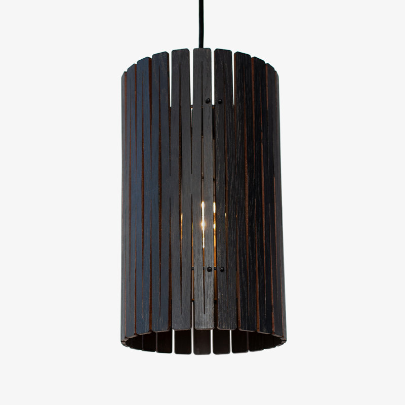 Kerflights Wood Kerf Pendant Light - P2, Blackened Ash