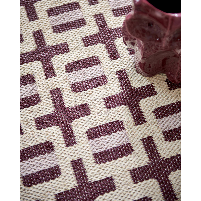 Rug TOM Leaf 2.25 X 4 Ft, Rectangle 2'3" x 3'11", Burgundy