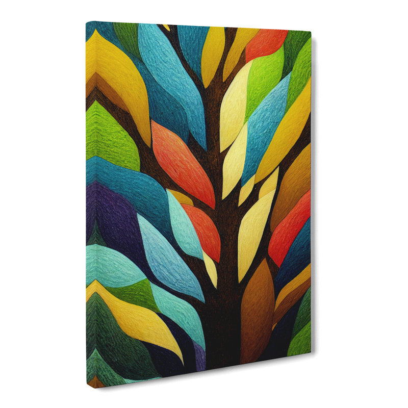 Abstract Tree Colour - Wrapped Canvas, 76cm H x 50cm W x 3cm D