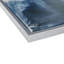 Décoration murale abstraite en toile de ton bleu, l 25,5 po x H 25,5 po, cadre en nickel brossé et cintre, création, 25,5 po x 25,5 po, avec, chef-d'œuvre