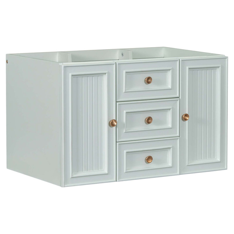 (Base seulement) Meuble-lavabo à tiroirs mural pour salle de bain 30 po sans lavabo
