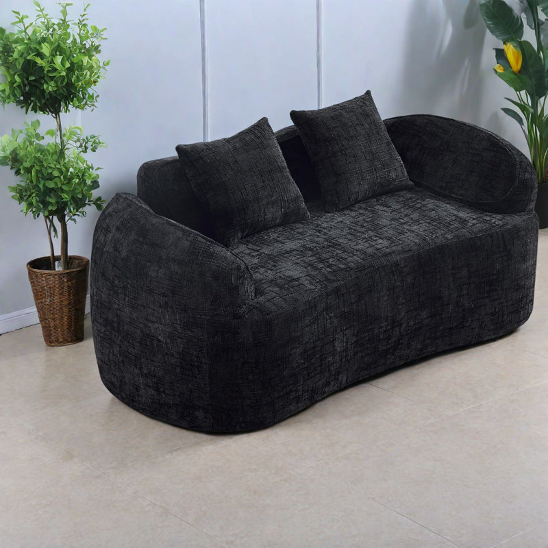 Compression Sofas, 2 Seat Chenille Foam Spring Modern Compact Home Couch