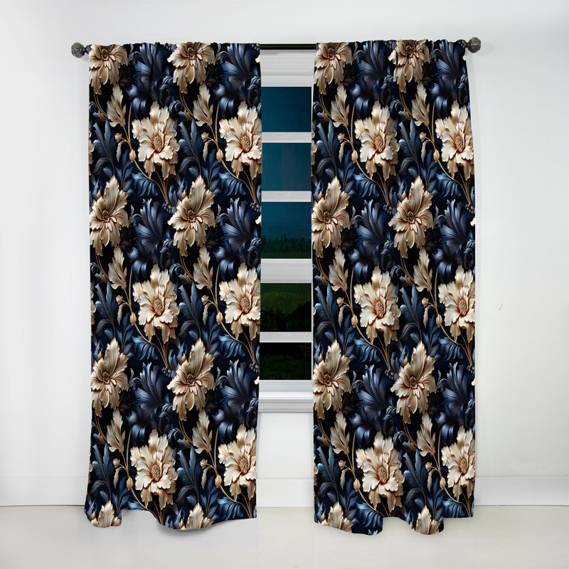 Khamille - Rideau damas - Rideau obscurcissant - 1 panneaux, L 52 po x L 95 po