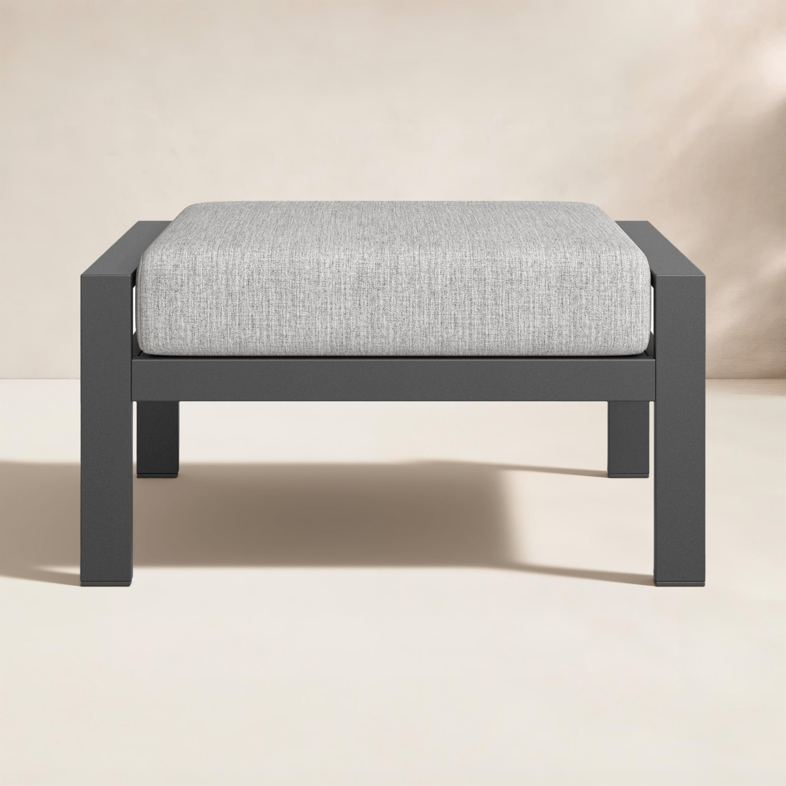 Townsend Sunbrella® Patio Ottoman, Canvas Granite Sunbrella® Canvas, No, None