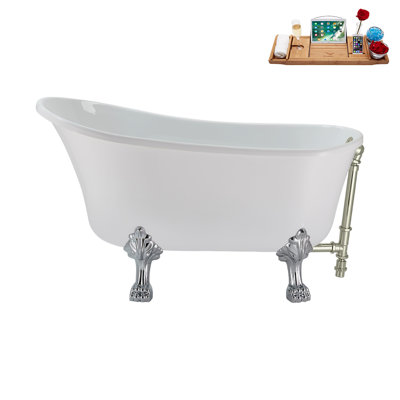 51.2'' x 25.6'' Freestanding Soaking Acrylic Bathtub