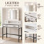 Bureau de coiffeuse 39,37 "avec miroir lumineux et 4 tiroirs-130079045