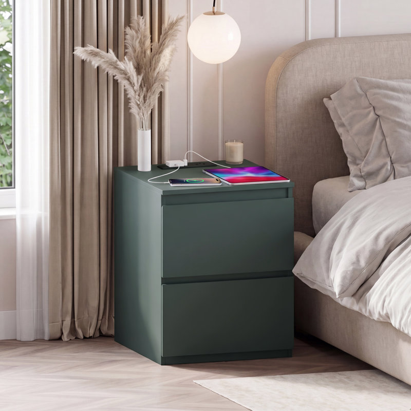 39.5 cm W Bedside Table, Green
