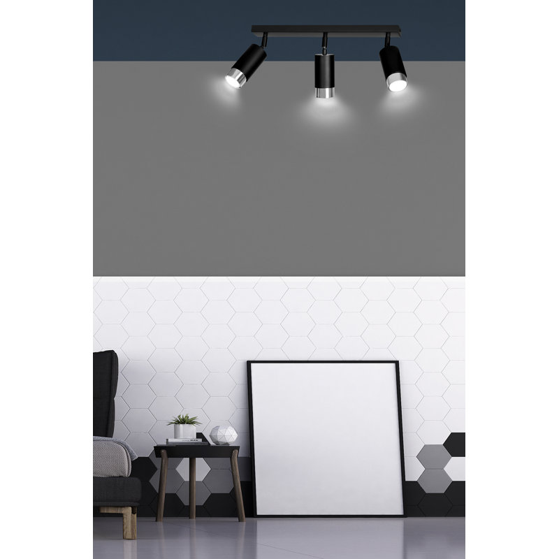 Cromwell 62cm 3 -Light Track Kit, Black, Chrome