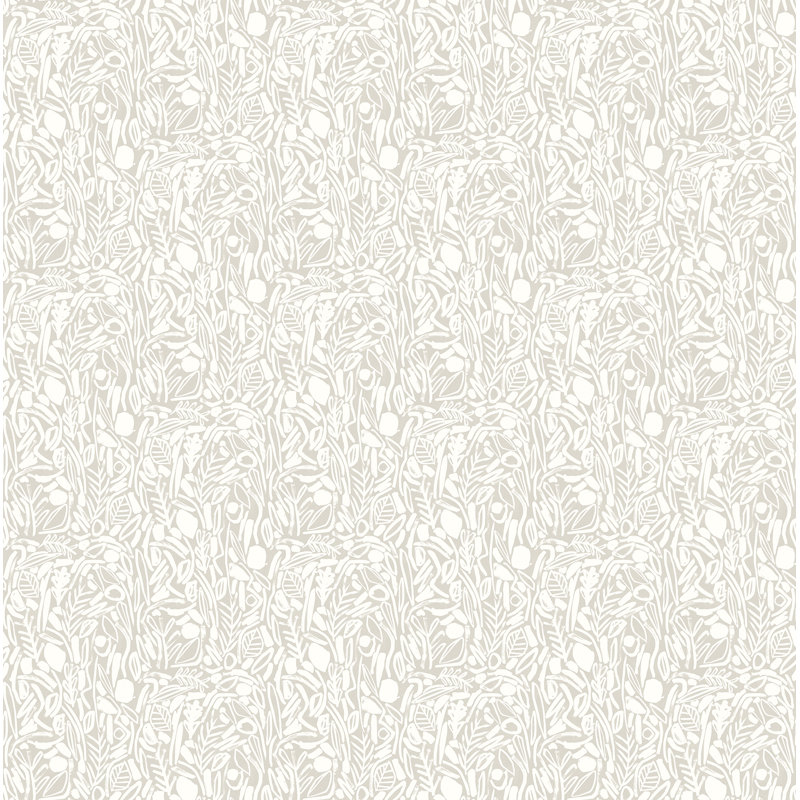 Verdure Lime Painted Botanical Wallpaper, Pastel
